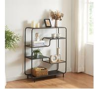 Étagère autoportante Kristiansand à 6 niveaux métal MDF 101 x 80 x 30 cm noir effet chêne
