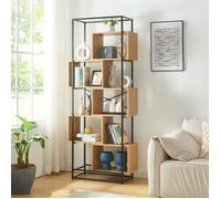 Étagère autoportante Rennebu acier 194 x 80 x 33 cm noir effet chêne