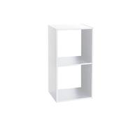 etagere avec 2 cases en panneaux de particules coloris blanc - Longueur 34.4 x Profondeur 32 x Hauteur 67 cm --