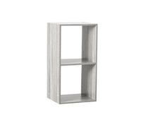 etagere avec 2 cases en panneaux de particules coloris Gris - Longueur 34.4 x Profondeur 32 x Hauteur 67 cm --