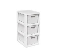 Etagère avec 3 paniers BranQ blanc antique