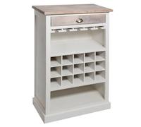 Etagère avec range bouteilles en bois Aleria - L. 73 x H. 115 cm - Blanc