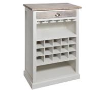 Etagère avec range bouteilles en bois Aleria - L. 73 x H. 115 cm - Blanc