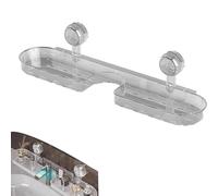 Étagère avec ventouse pour lavabo de salle de bain, avec ventouse, organisateur au-dessus de l'évier, montage mural, sans trous, durable, grande capacité, pour salle de bain et cuisine (gris