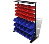 vidaXL Boîtes d'atelier avec support Bleu & Rouge