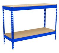 Etagère Basse Banc De Travail Simonwork Basic 2 902145-2 Bleu/bois - 900x2100x450 400kg - Simonrack