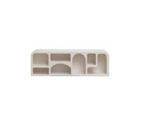Étagère basse longue en bois aggloméré blanc, 7 niches, à poser, droite - Chehoma, Alcove - 160x40x50 cm
