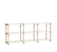 Étagère Basse Woody Shelving 2.0, Blanc Amande/acier