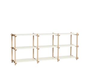 Étagère Basse Woody Shelving 2.0, Blanc Amande/acier