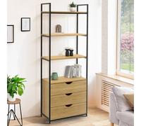 Etagère Bibliothèque 4 Niveaux Avec 3 Tiroirs Detroit Design Industriel
