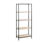 Étagère Bibliothèque 5 Niveaux "Miranda" 167cm Chêne & Noir