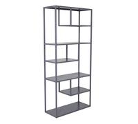 Étagère Bibliothèque 6 Niveaux "Staal" 188cm Gris Clair