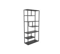 Etagère Bibliothèque 6 Niveaux "Staal" 190cm Noir