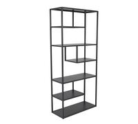 Etagère Bibliothèque 6 Niveaux "Staal" 190cm Noir
