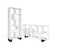 Étagère Bibliothèque 67x31x174cm Design industriel Blanc RF4126