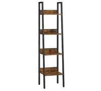 Étagère, bibliothèque à 4 niveaux, ouverte, avec structure métallique, idéale pour le salon, la chambre, la cuisine, le bureau, le cabinet ou l'industrie
