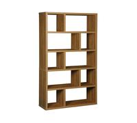 swe tagère bibliothèque asymétrique 5 Niveaux 10 Compartiments. casiers. Effet Bois de manguier. L 111.2 x P 39 x H 190cm