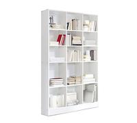 Etagère, bibliothèque avec 15 tablettes coloris chêne cambrian - longueur 121 x profondeur 33 x hauteur 186 cm - -