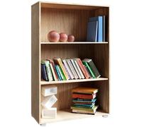Étagère bibliothèque chêne 115 x 60 x 28 cm Meuble de rangement VELA 3 compartiments pour salon bureau chambre