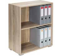 Étagère bibliothèque chêne 77 x 60 x 28 cm Meuble de rangement VELA 2 compartiments pour salon bureau chambre