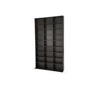 Bibliothèque - TECTAKE - Étagère pour DVD/CD CHRISTEL avec 27 compartiments réglables, aspect bois, 180 x 102 x 23,5 cm - Noir