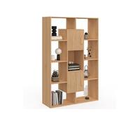 IDMarket - Etagère bibliothèque Colette avec 11 Compartiments et 2 Cases Juliette Effet Lattes 143 cm
