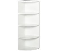 Étagère bibliothèque d'angle 4 étagères dim. 40L x 40l x 120H cm panneaux particules blanc