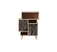 - Etagère bibliothèque design marbré Izmir - L. 70 x H. 90 cm - Gris anthracite - Izmir
