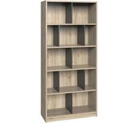 Etagère, bibliothèque enfant coloris Imitation chêne San Remo, rechampis graphite - longueur 90 x hauteur 197 x profondeur 38 cm-PEGANE- G