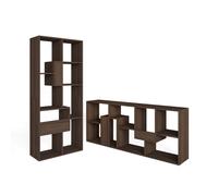 Étagère Bibliothèque, Étagère de Rangement, 67x31x162cm, Chêne foncé, RF4107