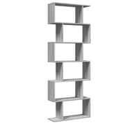 Etagère bibliothèque - mango - 6 niveaux - Sonoma gris - 70x24x193 cm - M1795