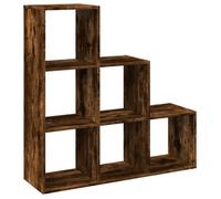 Etagère bibliothèque - mango - à 3 niveaux - Chêne fumé - 99x29x99 cm - M1900