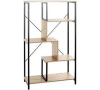 Étagère Bibliothèque "Miranda" 132cm Chêne & Noir Beige G