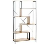 Étagère Bibliothèque "Miranda" 163cm Chêne & Noir Beige G