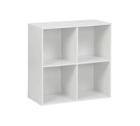 swe tagère. bibliothèque. Module de Rangement décor Bois Blanc 4 Compartiments L 70 x P 35 x H 70cm - Kompo