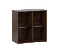 Etagère. bibliothèque. module de rangement décor bois noyer 4 compartiments L 70 x P 35 x H 70cm - Kompo