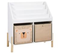 Étagère bibliothèque pour enfants, modèle Rebecca Milo, dimensions 70x65,5x30 cm, en MDF et bois de pin, finition blanche