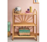 Etagère bibliothèque rotin 3 niveaux Fleur bois TU