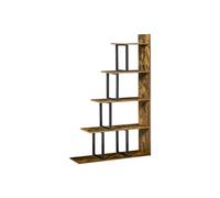 HomCom - Étagère bibliothèque style industriel en escalier 5 étagères 102x30x160 cm Brun rustique