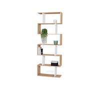 IDMarket Étagère bibliothèque SOFIA forme S façon hêtre et blanc 189 cm