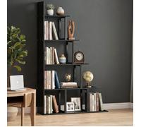 Étagère bibliothèque style industriel 5 niveaux en escalier 102 x 30 x 160 cm noir