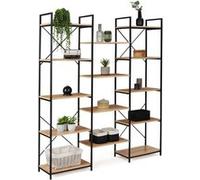 IDMarket Étagère bibliothèque Trio DETROIT 5 niveaux design industriel 170 cm