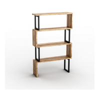 Etagère - BOBOCHIC - ZIKO - Noyer - Marron - Style Industriel - Loft - Pieds métal - Espace généreux