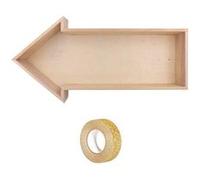 Etagère bois Flèche 40 x 20 x 7 cm + masking tape doré à paillettes 5 m Beige G