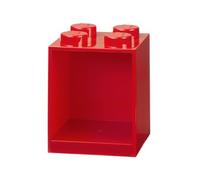 Etagère en forme de brique Lego carrée 4 tenons - Rouge