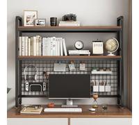 Étagère Bureau à Poser sur Bureau, 2/3 Niveaux Étagère de Bureau, Organisateur de Livres, Présentoir de Rangement Polyvalent pour Dortoir, Bureau, Maison