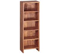 FineBuy Étagère Rangement CD Bois Massif Sheesham 30 x 90 x 17 cm | Meuble de Rangement Étagère CD Petit