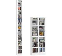 Étagère CD, Étagère Bibliothèque à 14 Niveaux,Étagère Rangement CD/DVD pour 272 CDs,Meuble de Rangement pour CD,pour le Salon,Blanc
