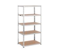 Étagère charge lourde - 90 x 60 x 180 cm - Supporte 5 x 175 kg - Gris | MSW