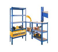 tectake® Étagère Garage Étagère Charge Lourde Meuble de Rangement modulable en métal 5 tablettes 75,5 x 30,5 x 172 cm Max. 350 kg Rangement Outils Atelier pneus buanderie